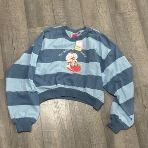 Blue Striped Crew Neck Sweater